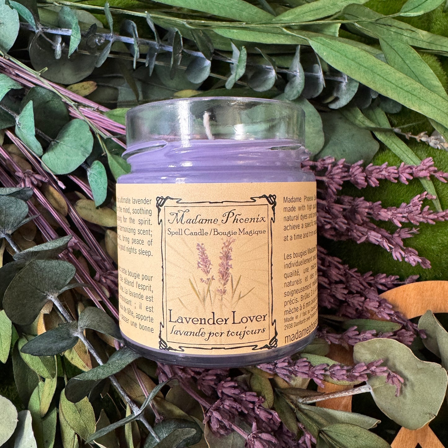 Bougie magique de sort d’aromathérapie d’amant de lavande