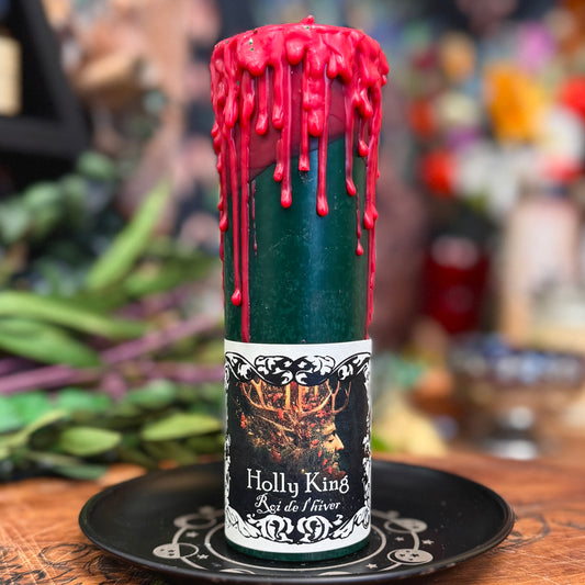 Holly King Tall Pillar Candle