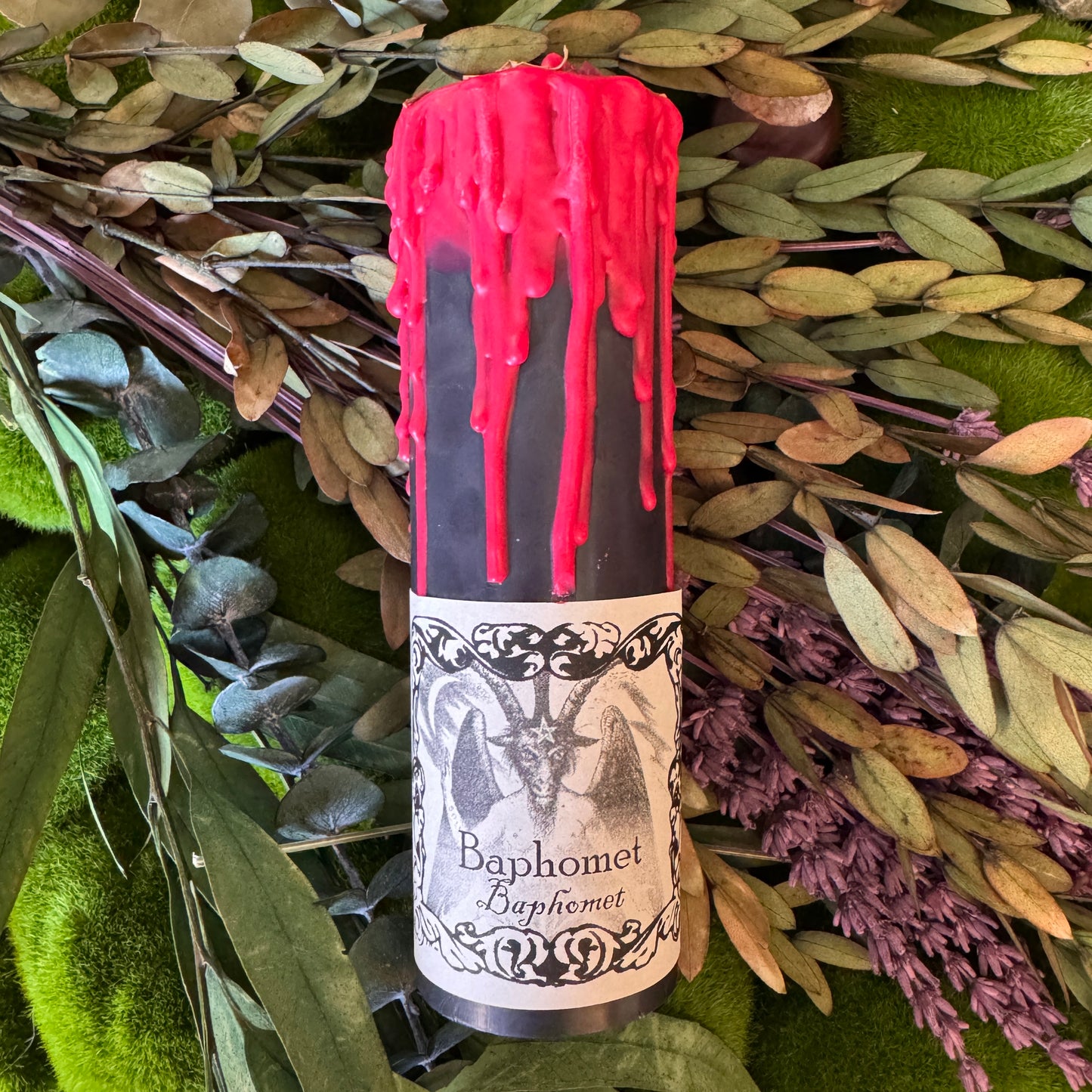 Bougie de sort rituel magique Baphomet