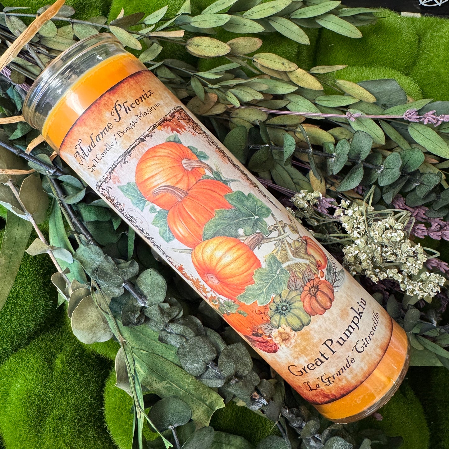Bougie de bénédiction de récolte de prospérité de citrouille - Grande citrouille