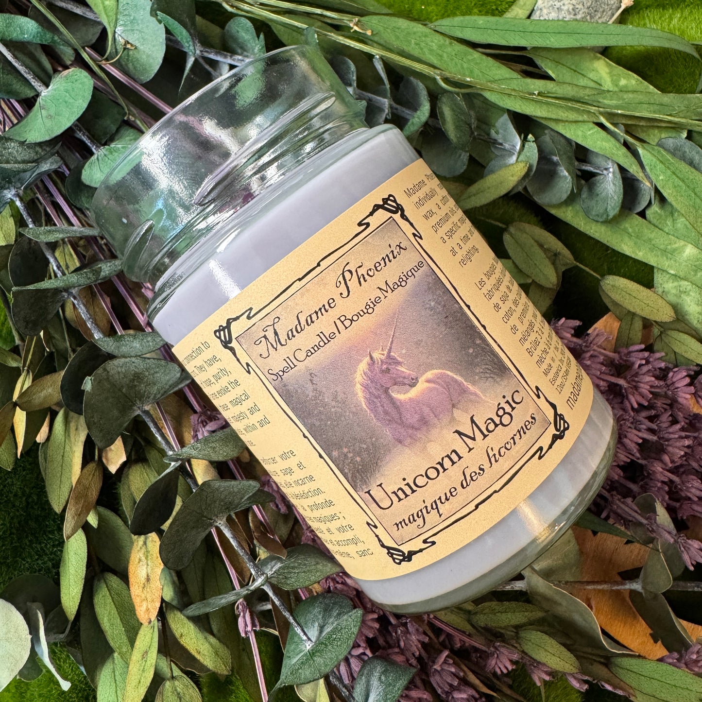 Unicorn magic spirit altar candle