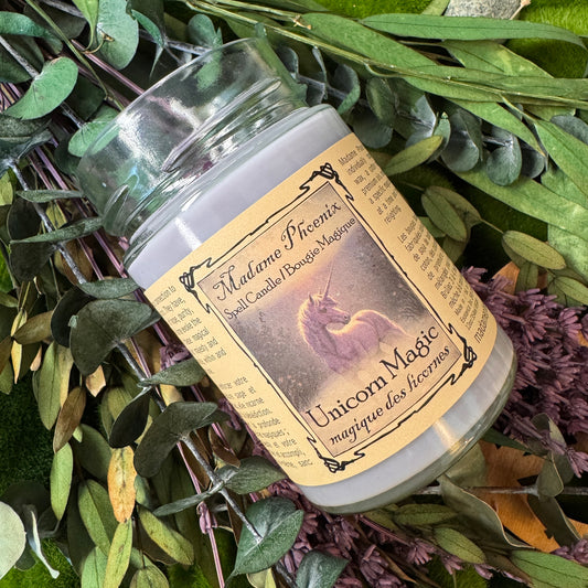 Bougie d'autel esprit magique licorne