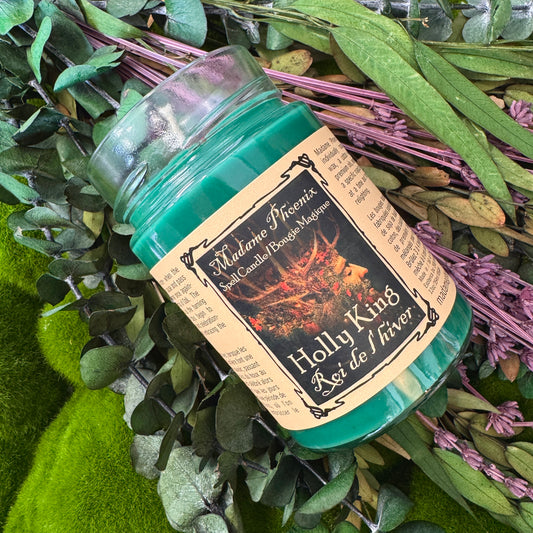 Bougie de bénédiction des fêtes de Noël Holly King Solstice Yule