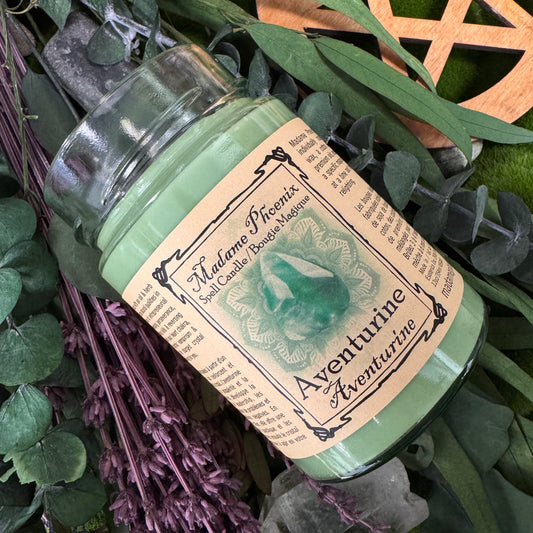Crystal Magic Aventurine Spell Candle