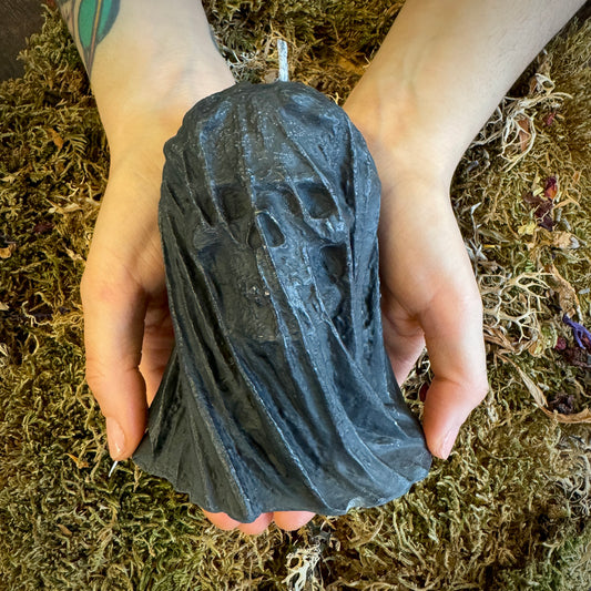 Veiled Skull Shaped Candle