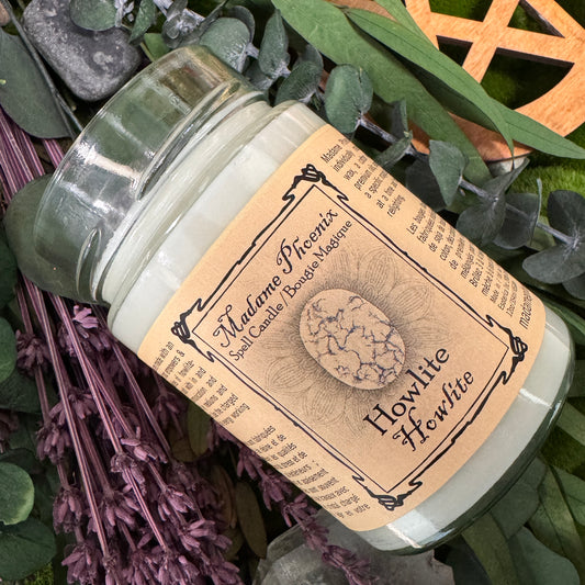 Crystal Magic Howlite Spell Candle