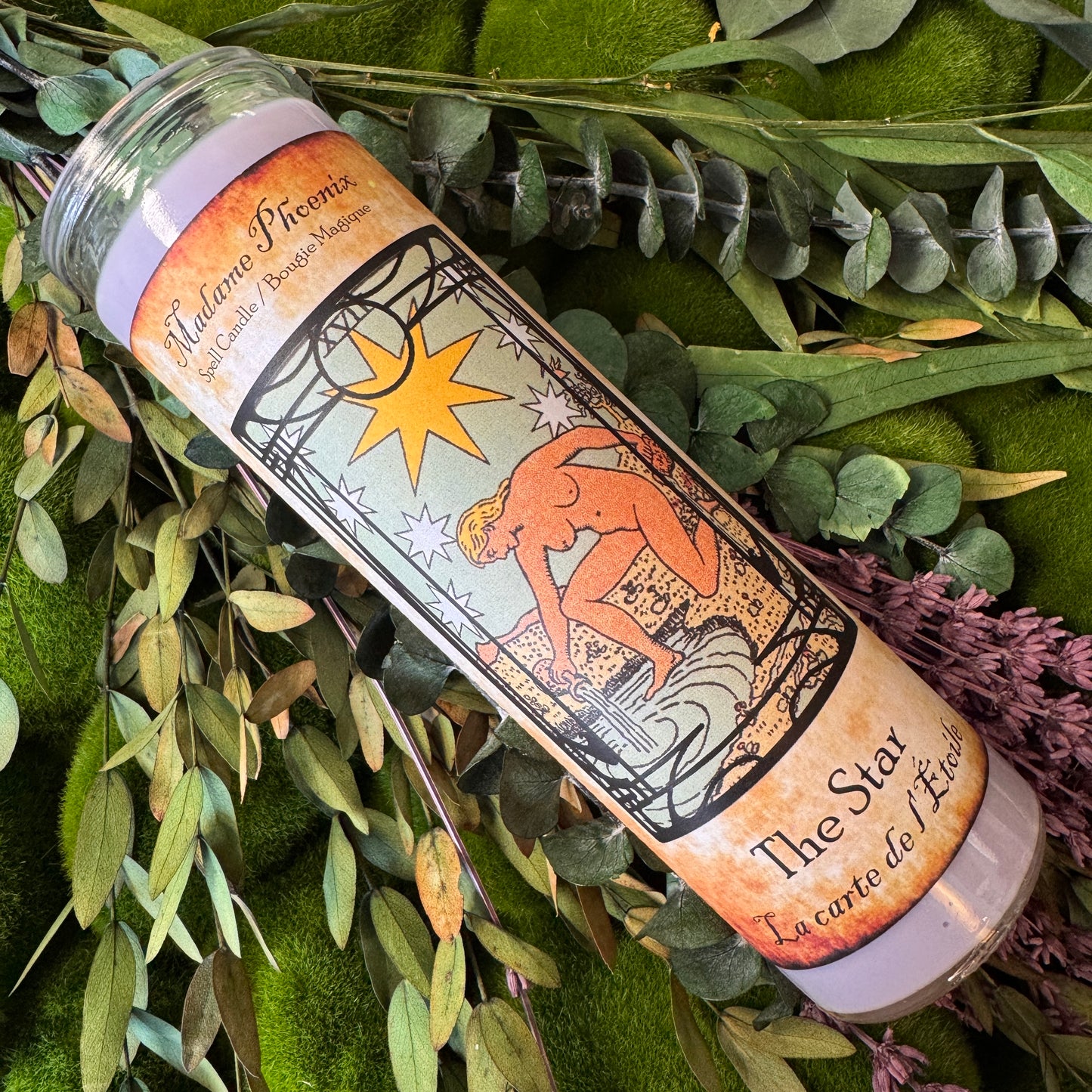 La bougie de sort rituel de la carte Star Tarot