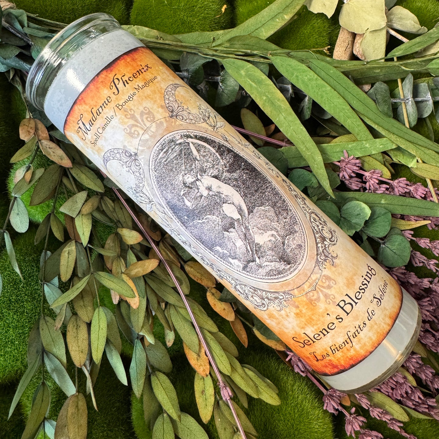 Bougie d’autel de la déesse de la lune Selene 