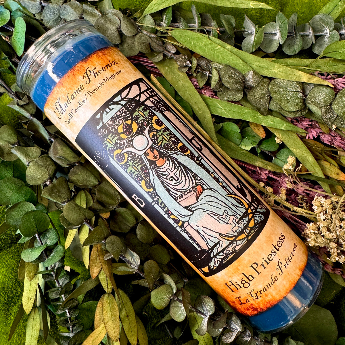 The High Priestess Tarot Magic Spell Candle