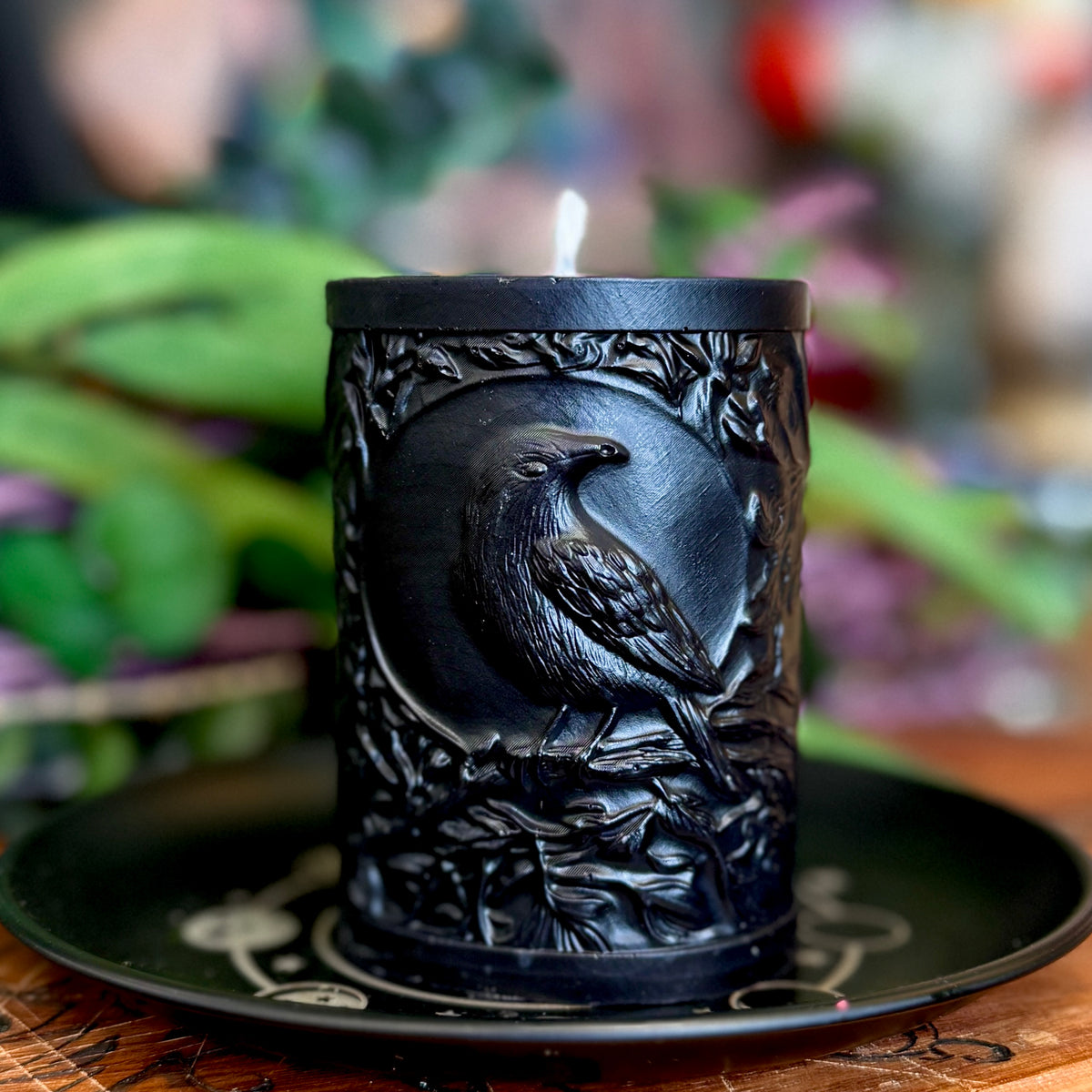 Raven Spirit Shaped Pillar Candle