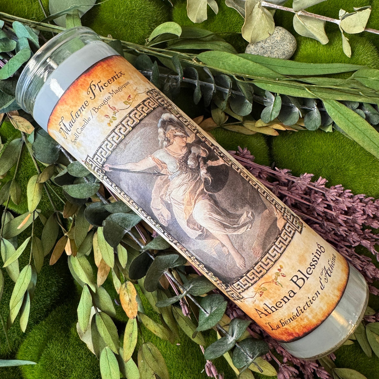 Athena Goddess Altar, shrine ritual candle