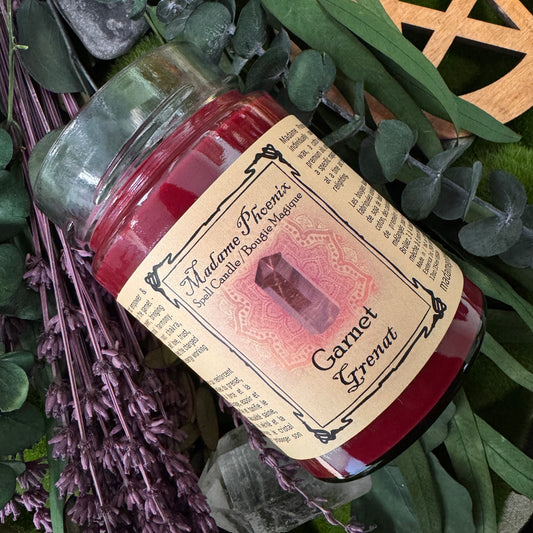 Crystal Magic Garnet Spell Candle