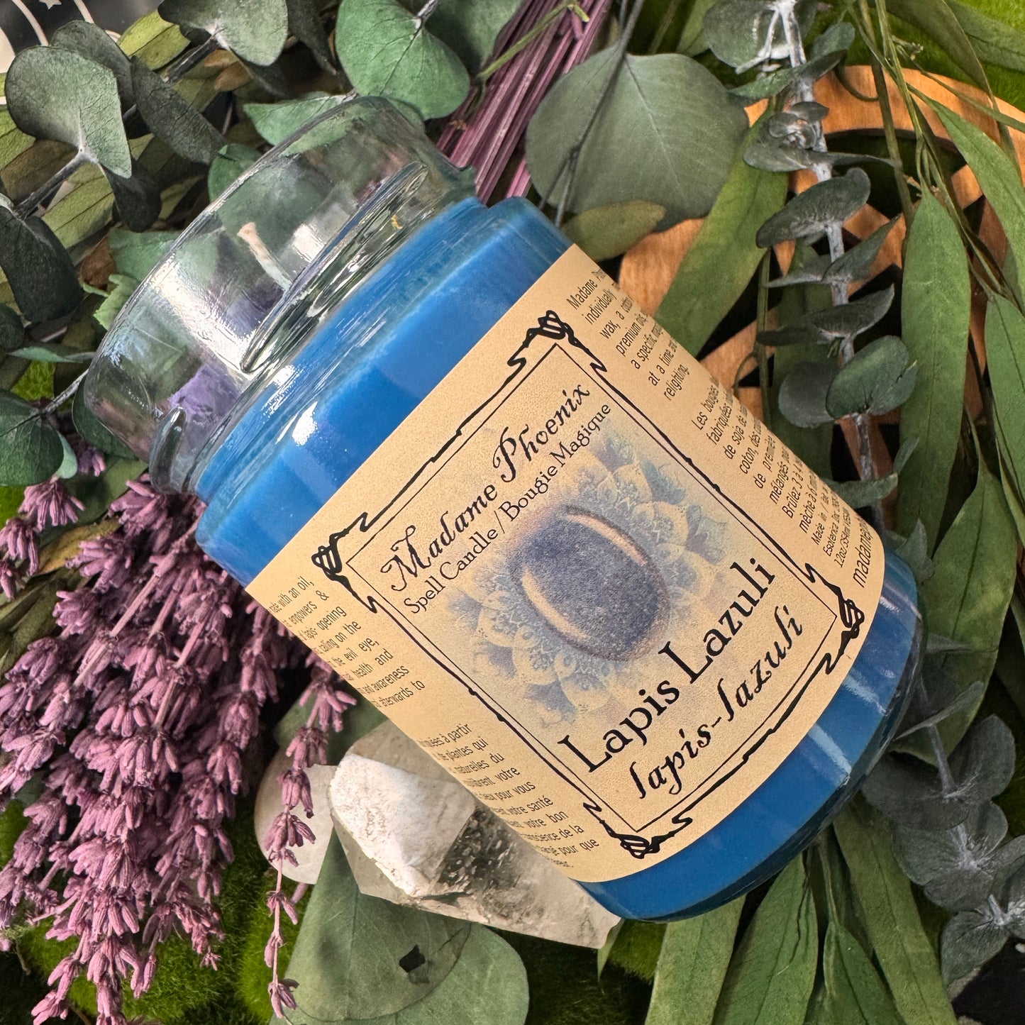Bougie Lapis Lazuli Magique en Cristal