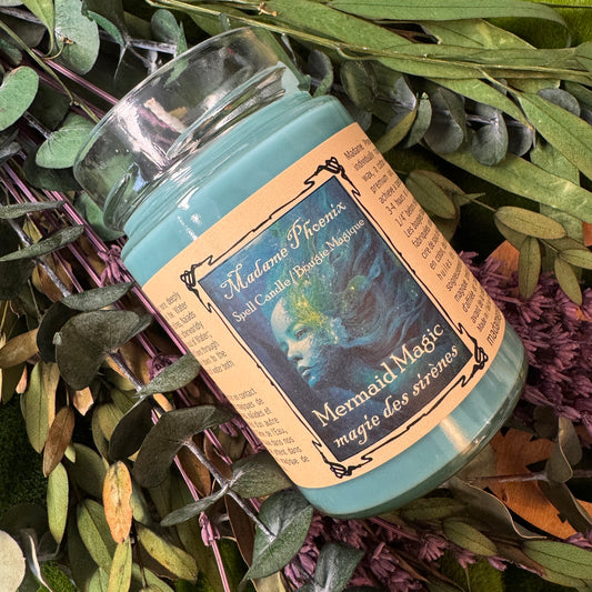 Bougie d’autel d’esprit d’eau magique de sirène