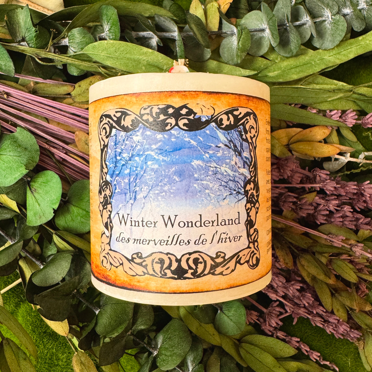 Bougie pilier épaisse Winter Wonderland