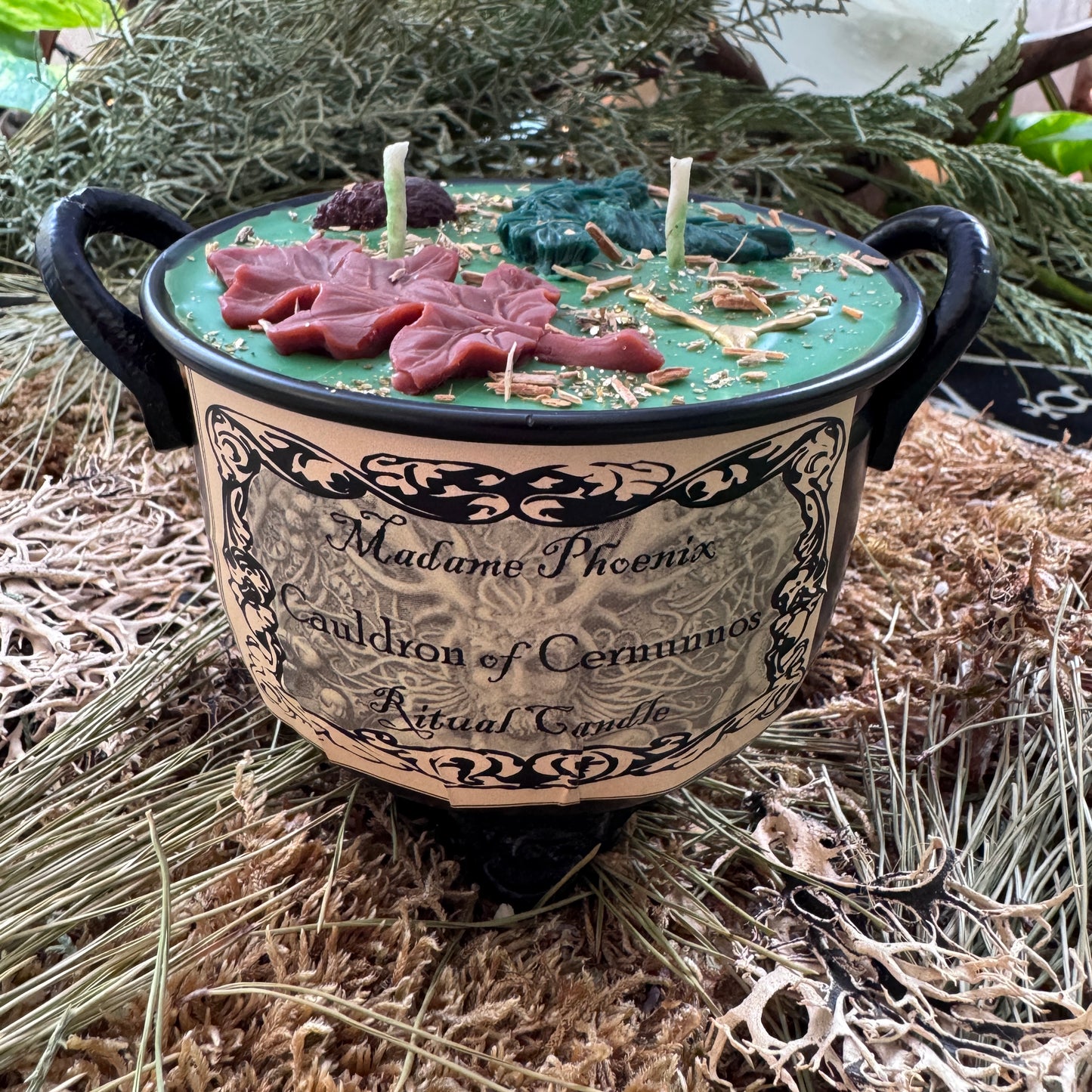 Chaudron de Cernunnos Horned One Wicca God Autel Spell Bougie