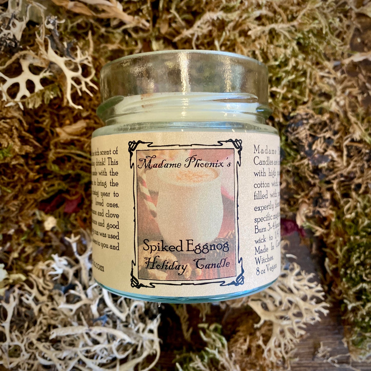 Bougie du solstice de bénédiction d’abondance saisonnière de vacances au lait de poule enrichi