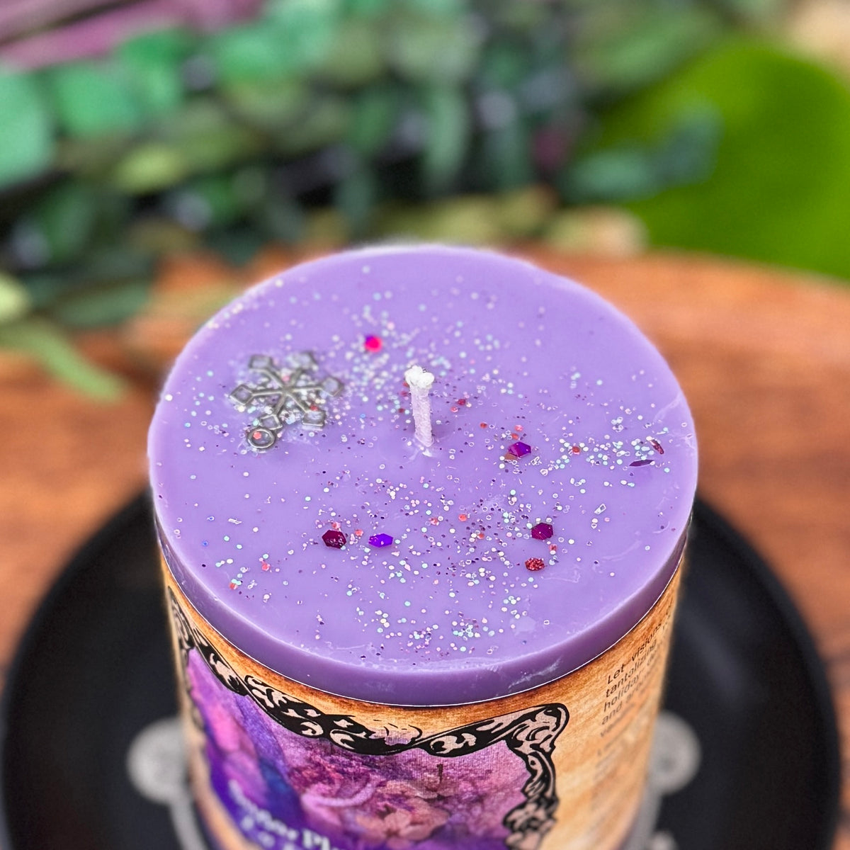 Sugar Plum Fairy Holiday Chunky Pillar Candle