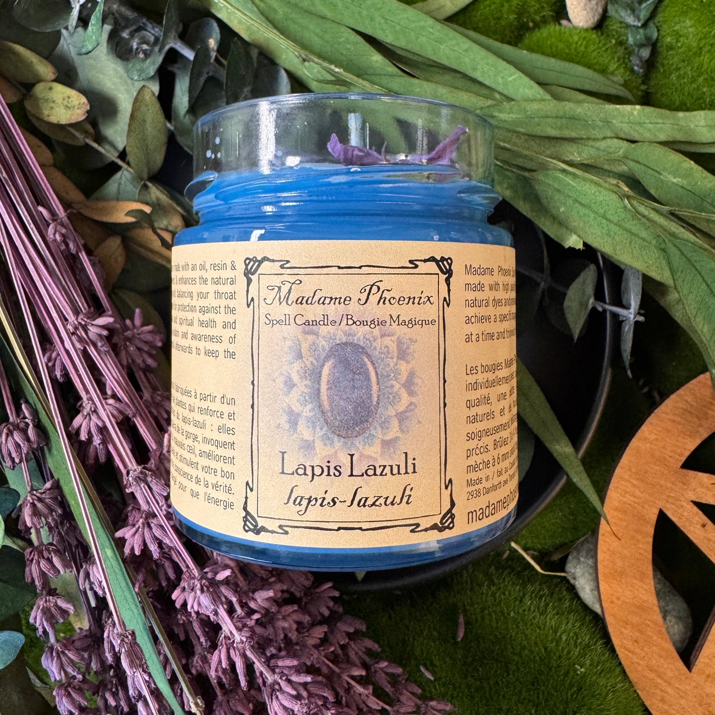 Bougie Lapis Lazuli Magique en Cristal