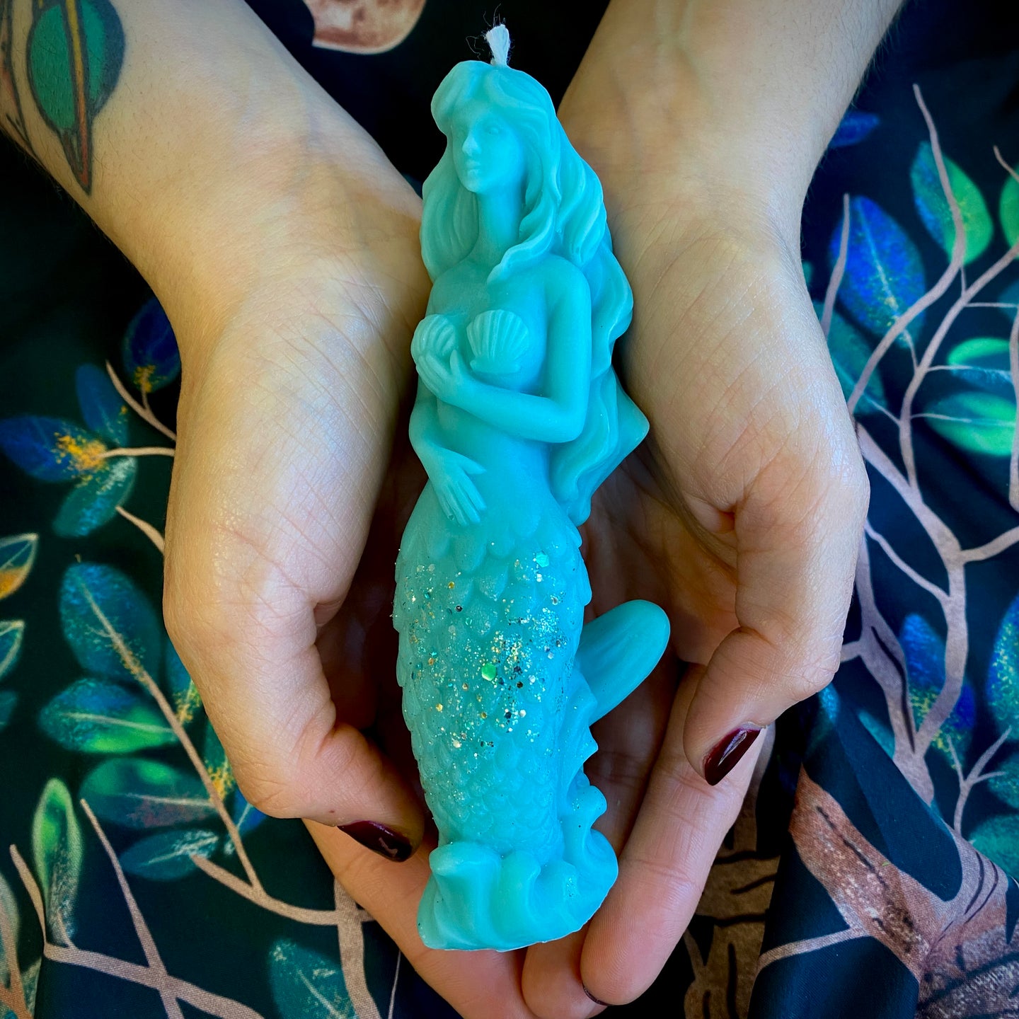 Mermaid magic pillar candle