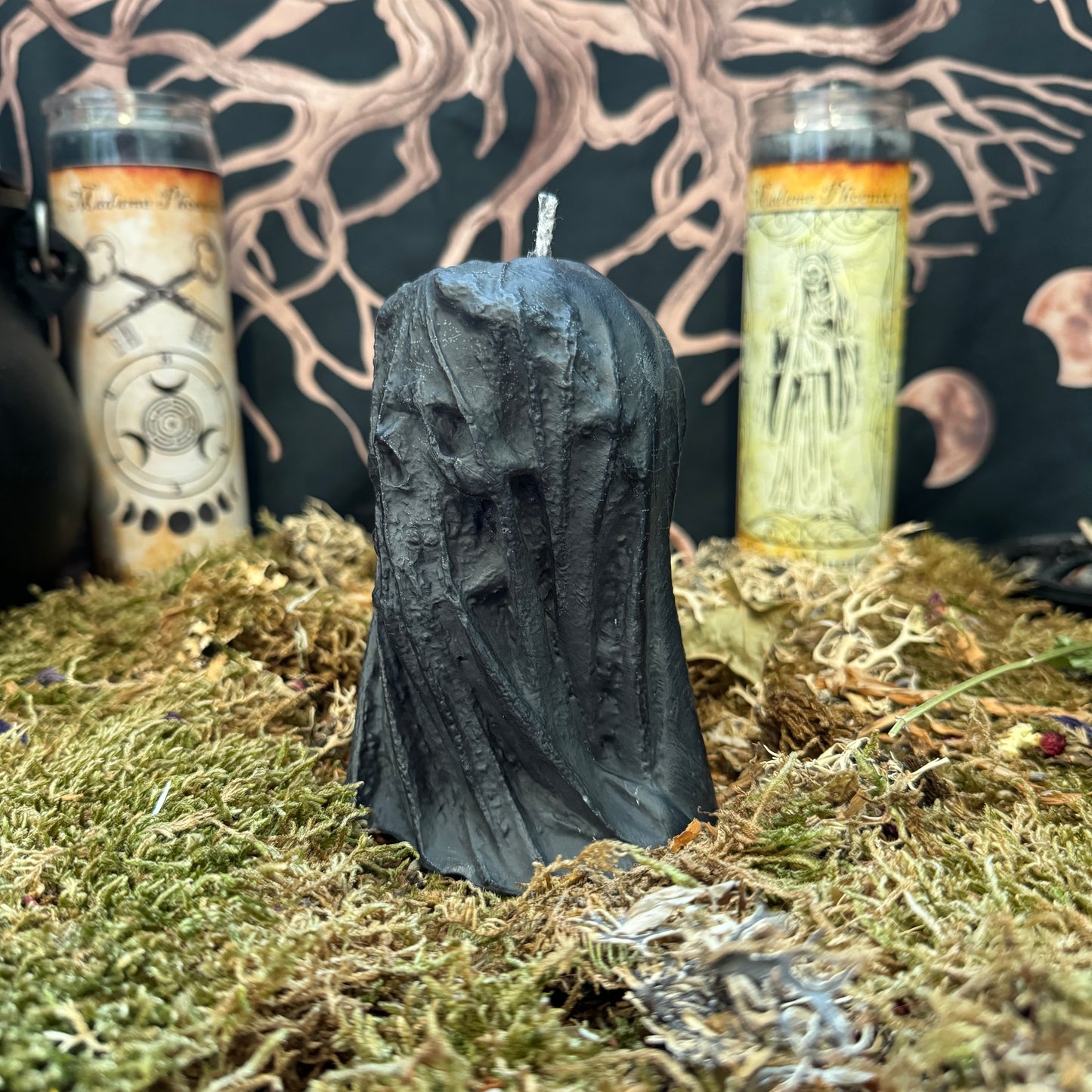 Veiled Skull Shaped Candle
