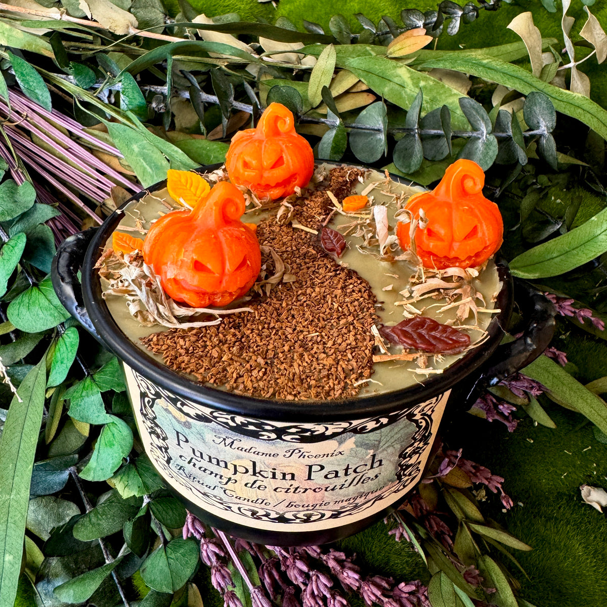 Pumpkin Patch Harvest Abundance Cauldron Candle