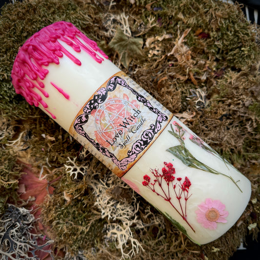 Bougie pilier géante Love Witch