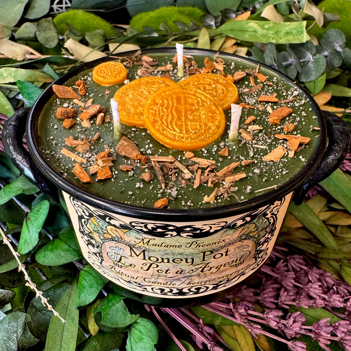 Money Pot Cauldron Candle