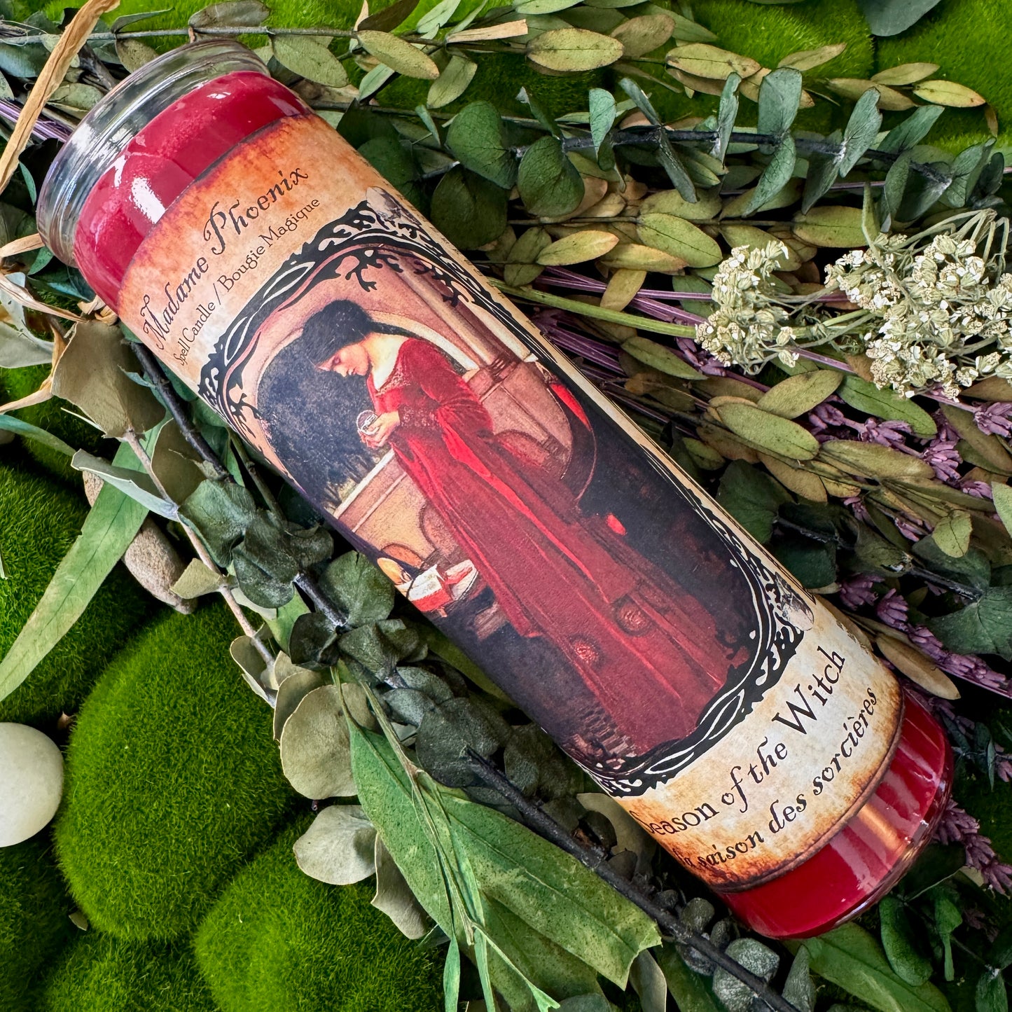 Saison de la bougie magique de sort de Samhain de sorcière