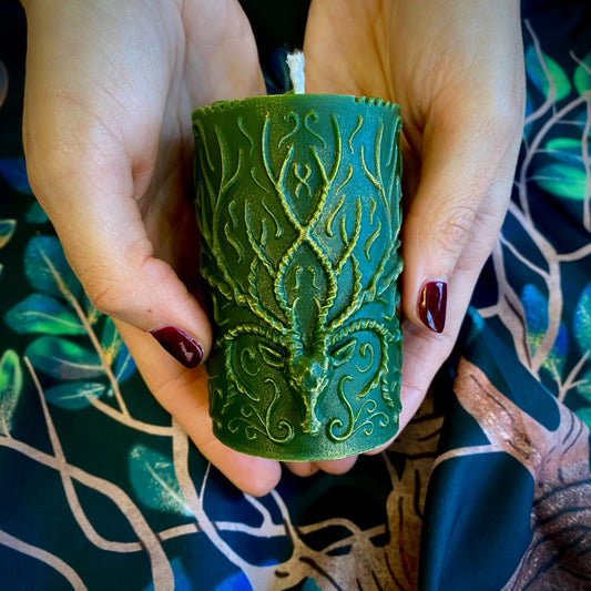 Cernunnos Sacred Hunter God of Witches Horned One Shaped Altar Candle
