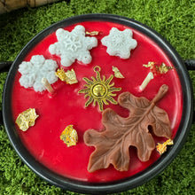 Load image into Gallery viewer, Solstice Blessing Winter Ritual Cauldron Candle
