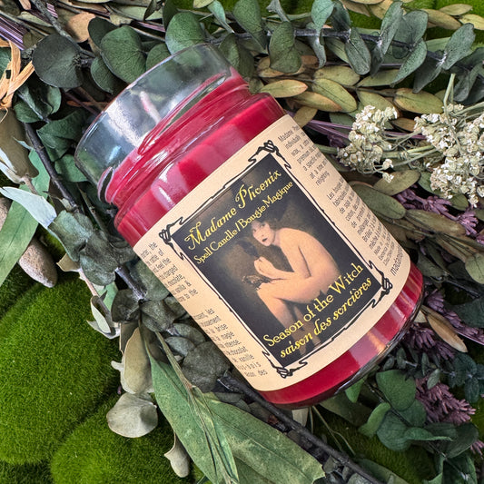 Saison de la bougie magique de sort de Samhain de sorcière
