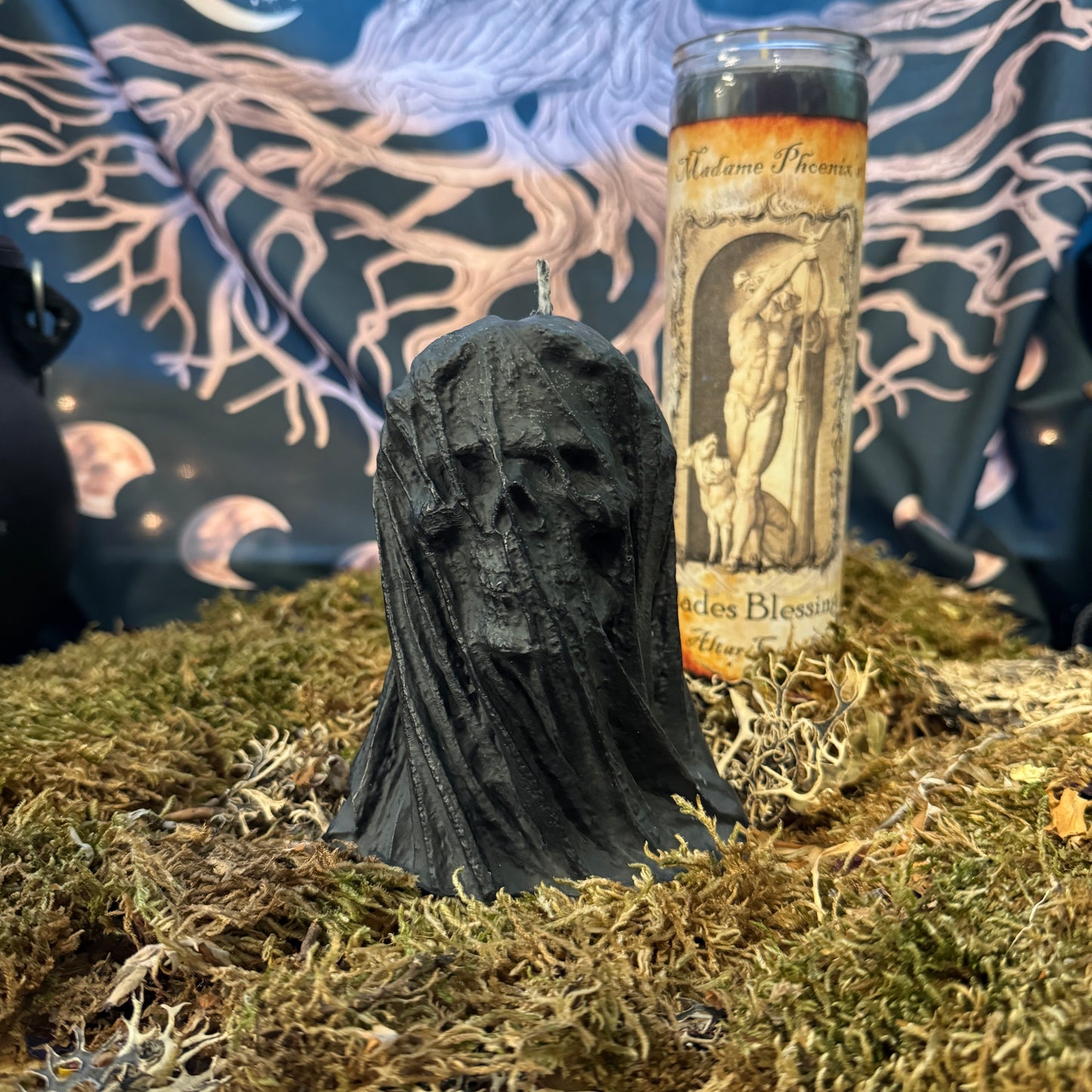 Veiled Skull Shaped Candle
