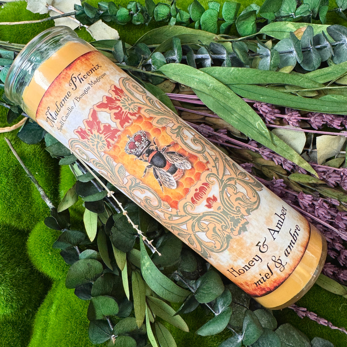 Queen Bee Honey & Amber Ritual Spell Candle