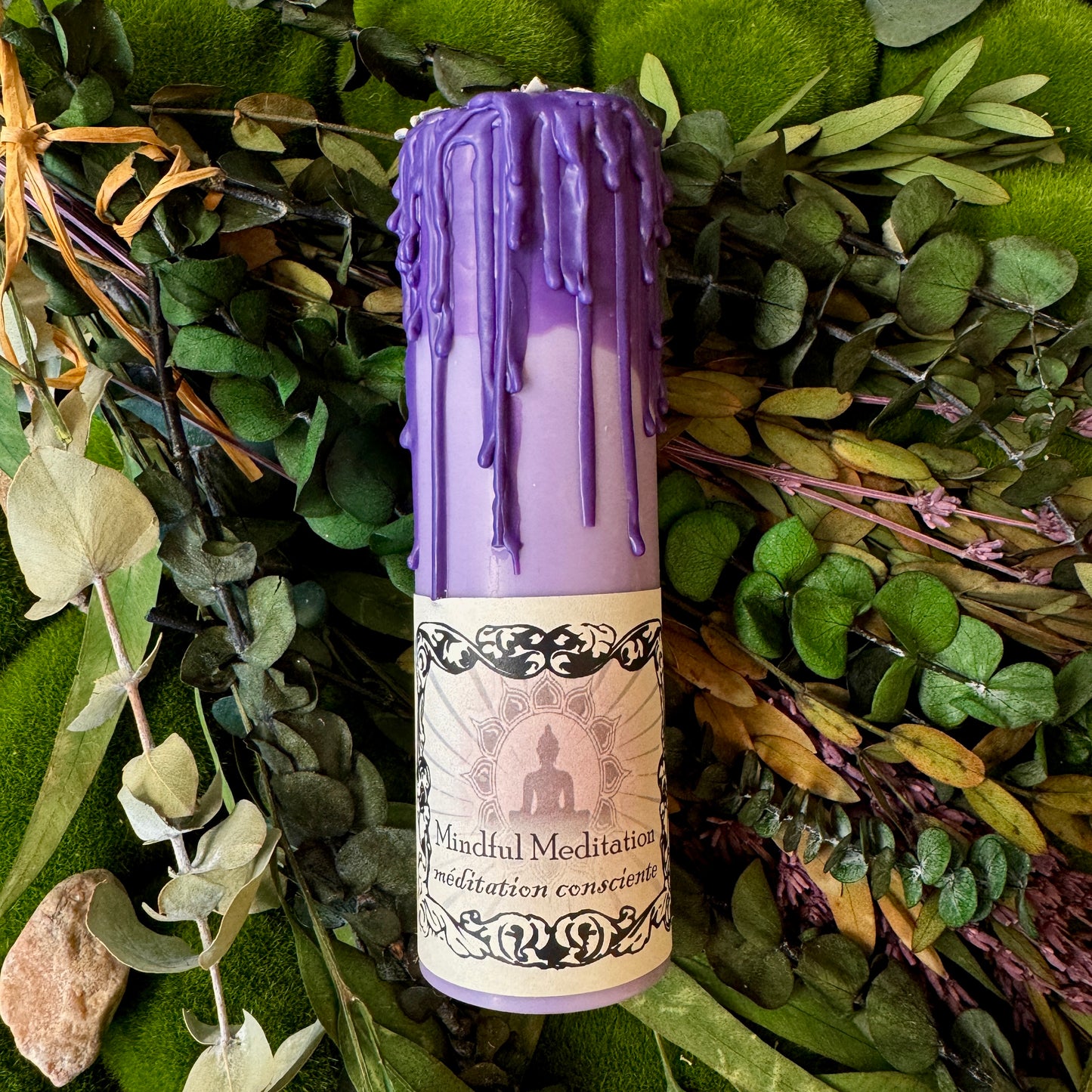 Bougie de sort de pilier rituel de méditation consciente