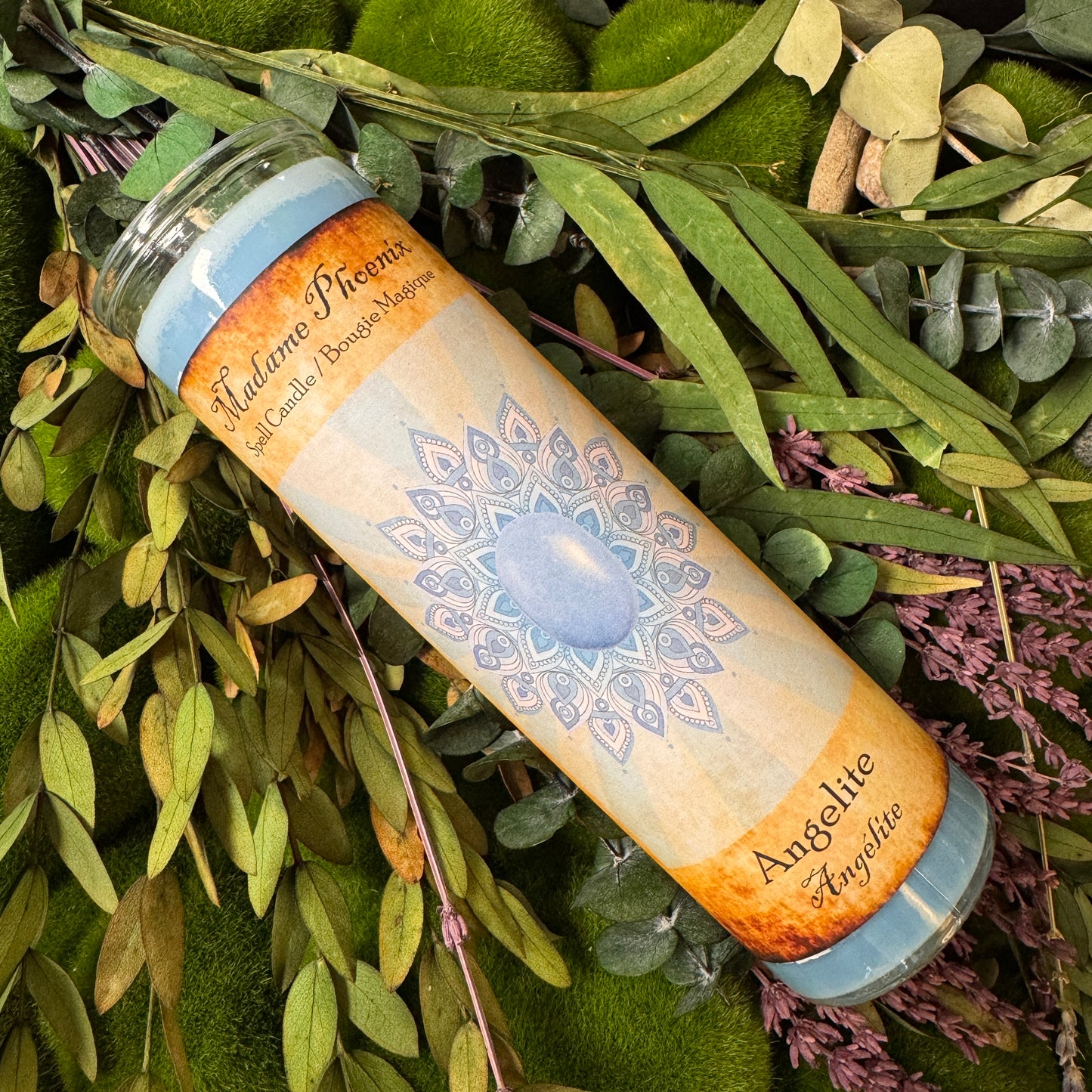 Crystal Magic Angelite Spell Candle