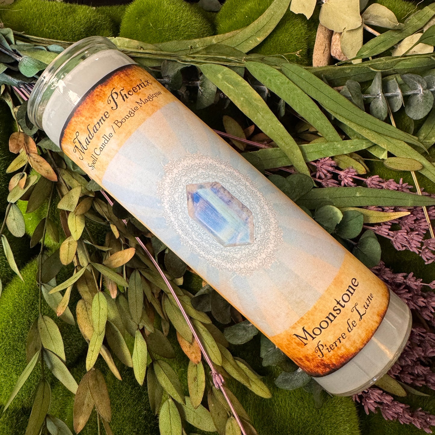 Crystal Magic Moonstone Candle