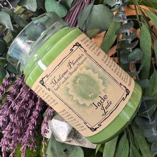 Bougie de sort de jade magique en cristal