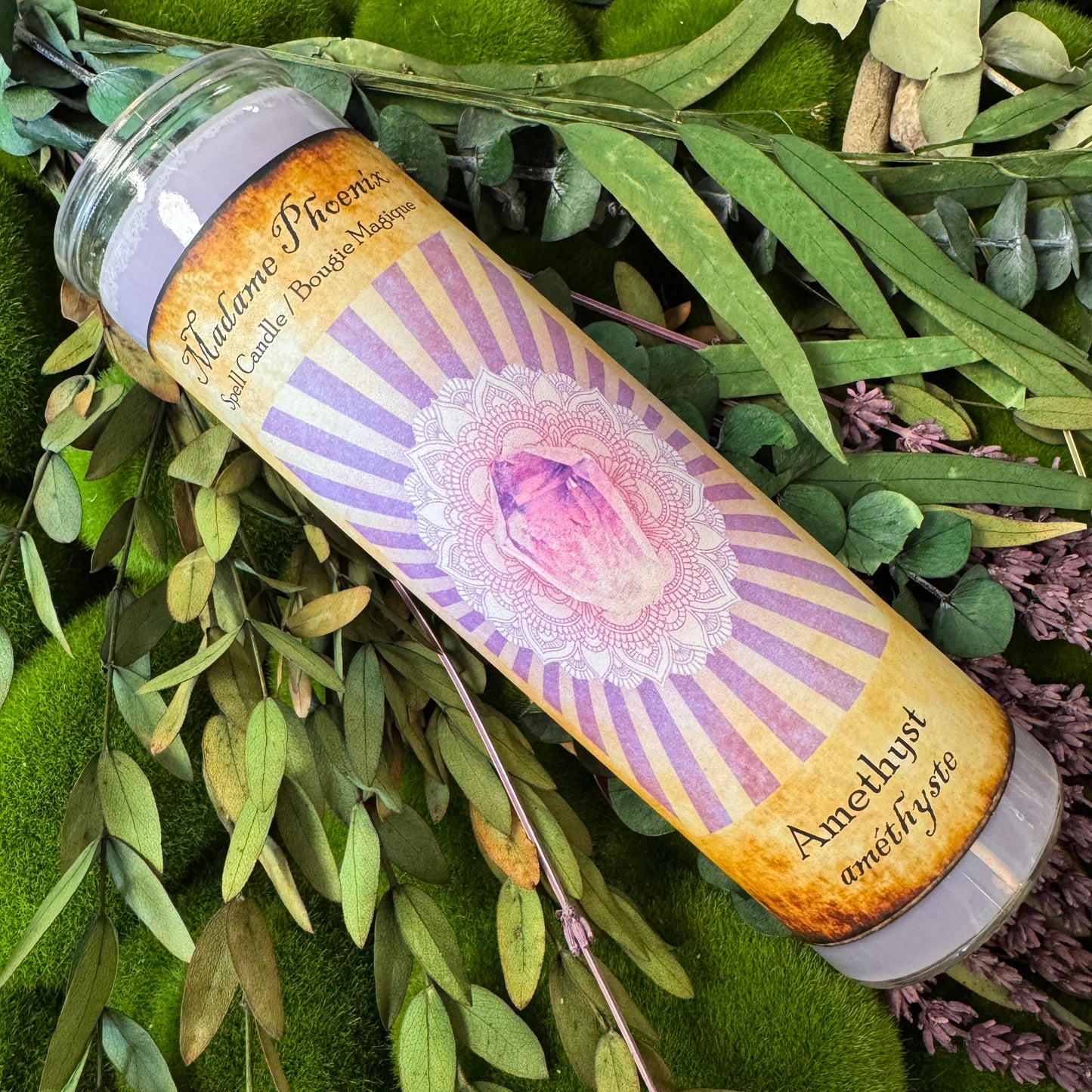 Crystal Magic Amethyst Spell Candle