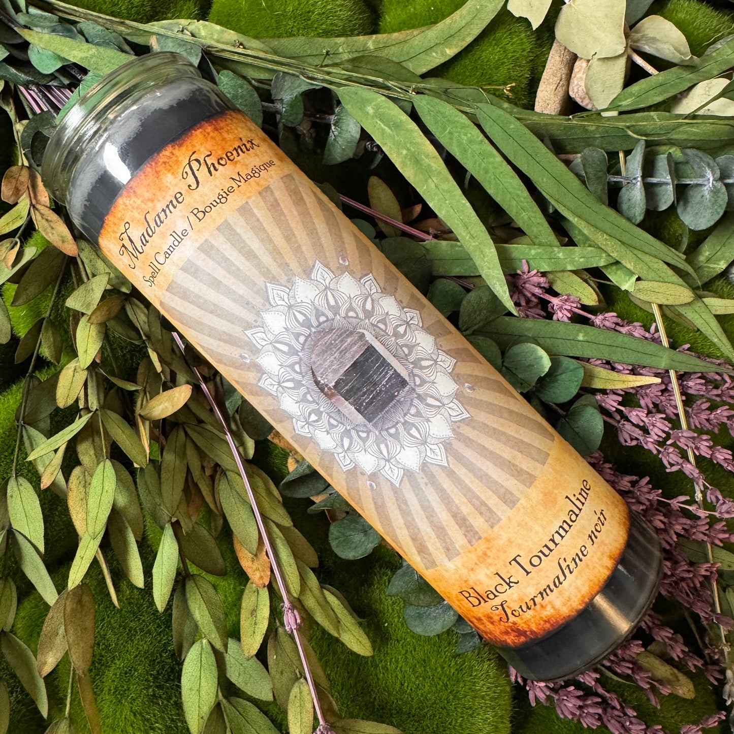 Crystal Magic Black Tourmaline Spell Candle