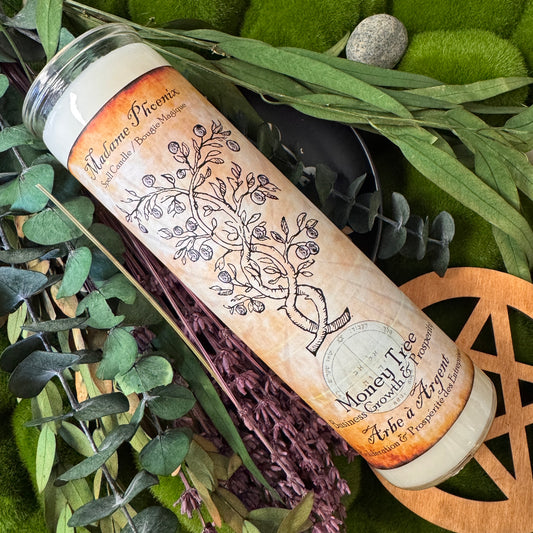 Bougie de sort rituel d’arbre d’argent
