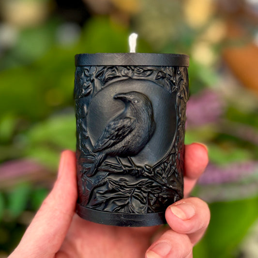 Raven Spirit Shaped Pillar Candle