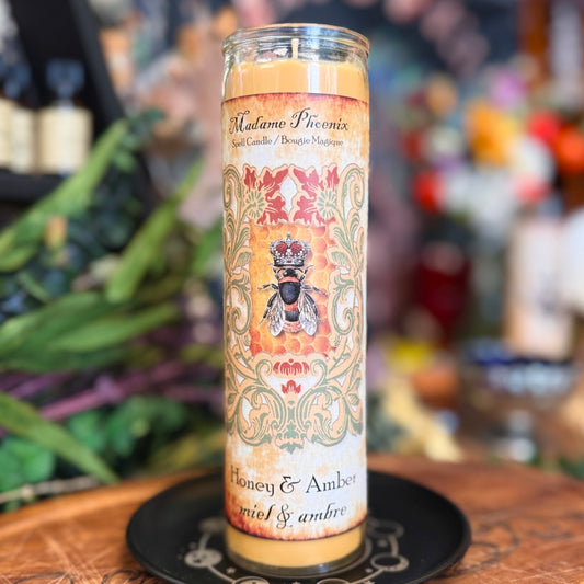 Queen Bee Honey & Amber Ritual Spell Candle