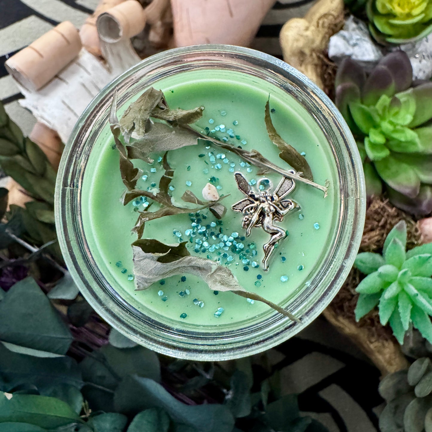 Bougie de sort rituel d’absinthe de fée verte