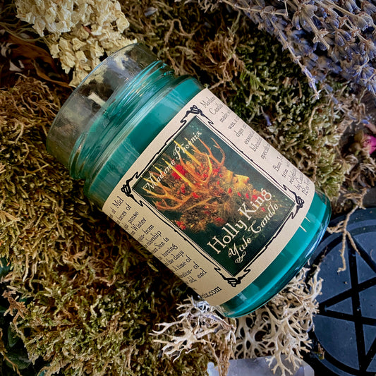 Bougie de bénédiction des fêtes de Noël Holly King Solstice Yule