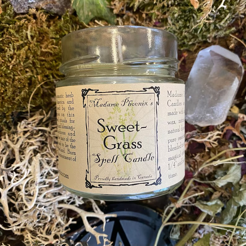 Bougie d'aromathérapie de sort magique de bénédiction de Sweetgrass