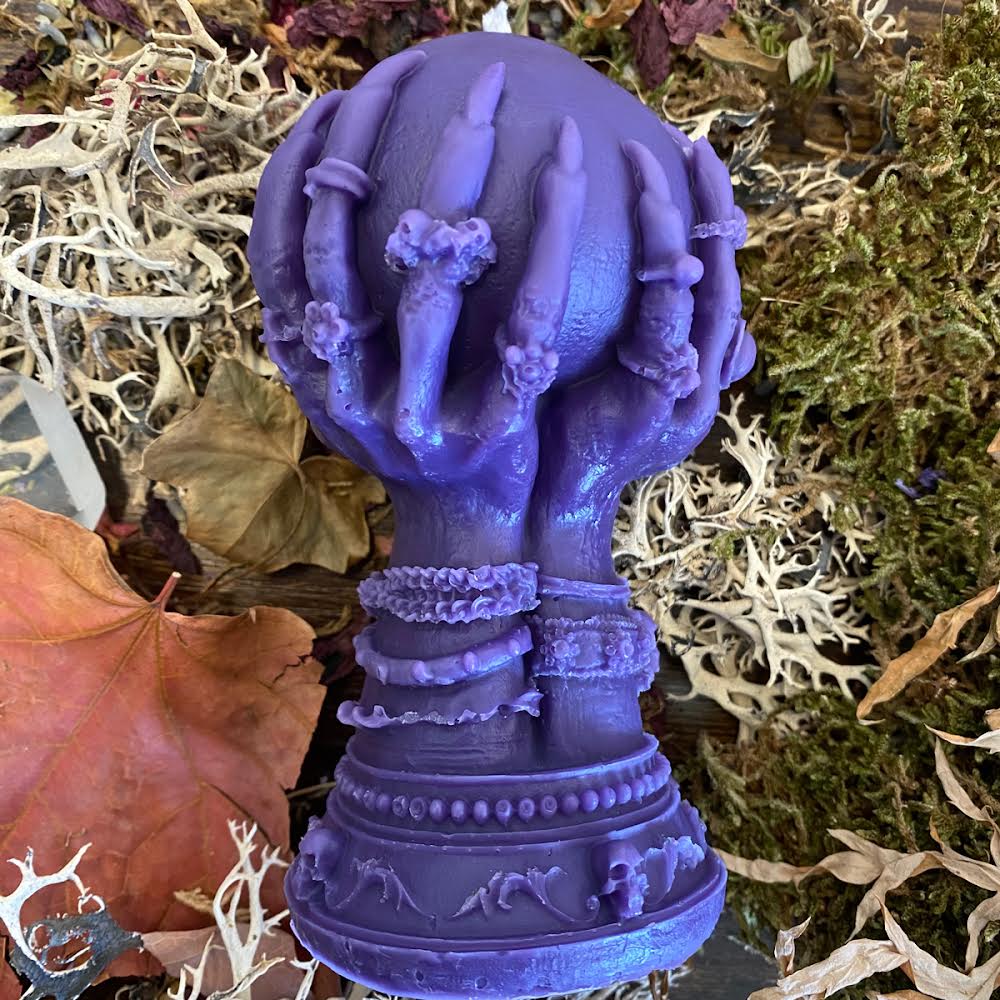 Bougie de sort de sorcières de boule de cristal