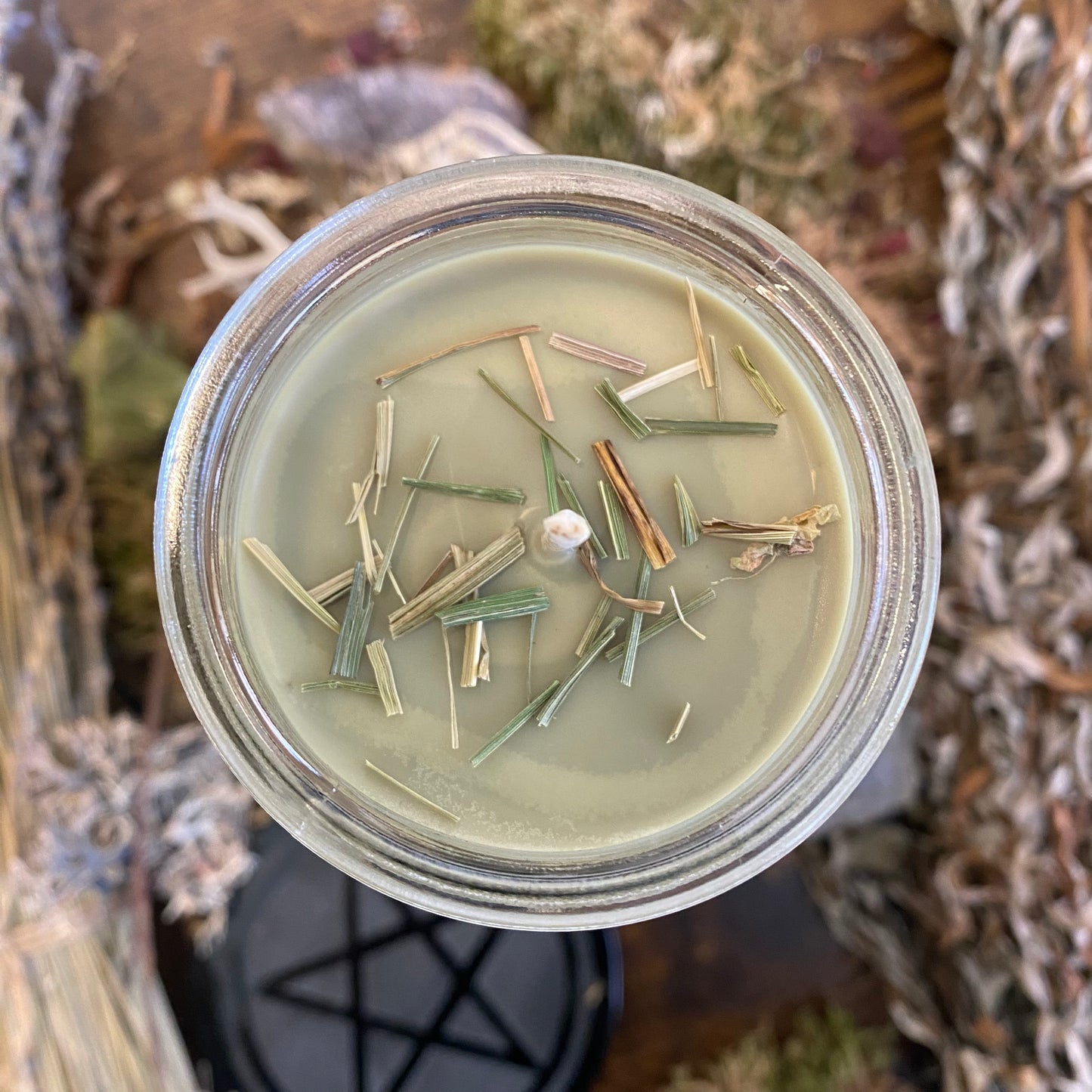 Bougie d'aromathérapie de sort magique de bénédiction de Sweetgrass