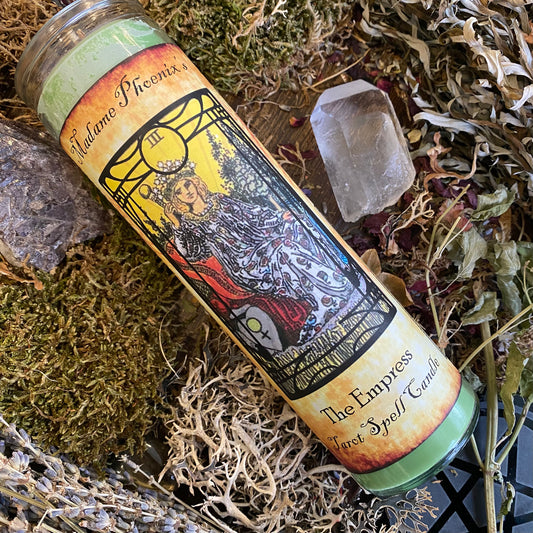 Bougie de sort rituel de la carte de tarot de l’impératrice