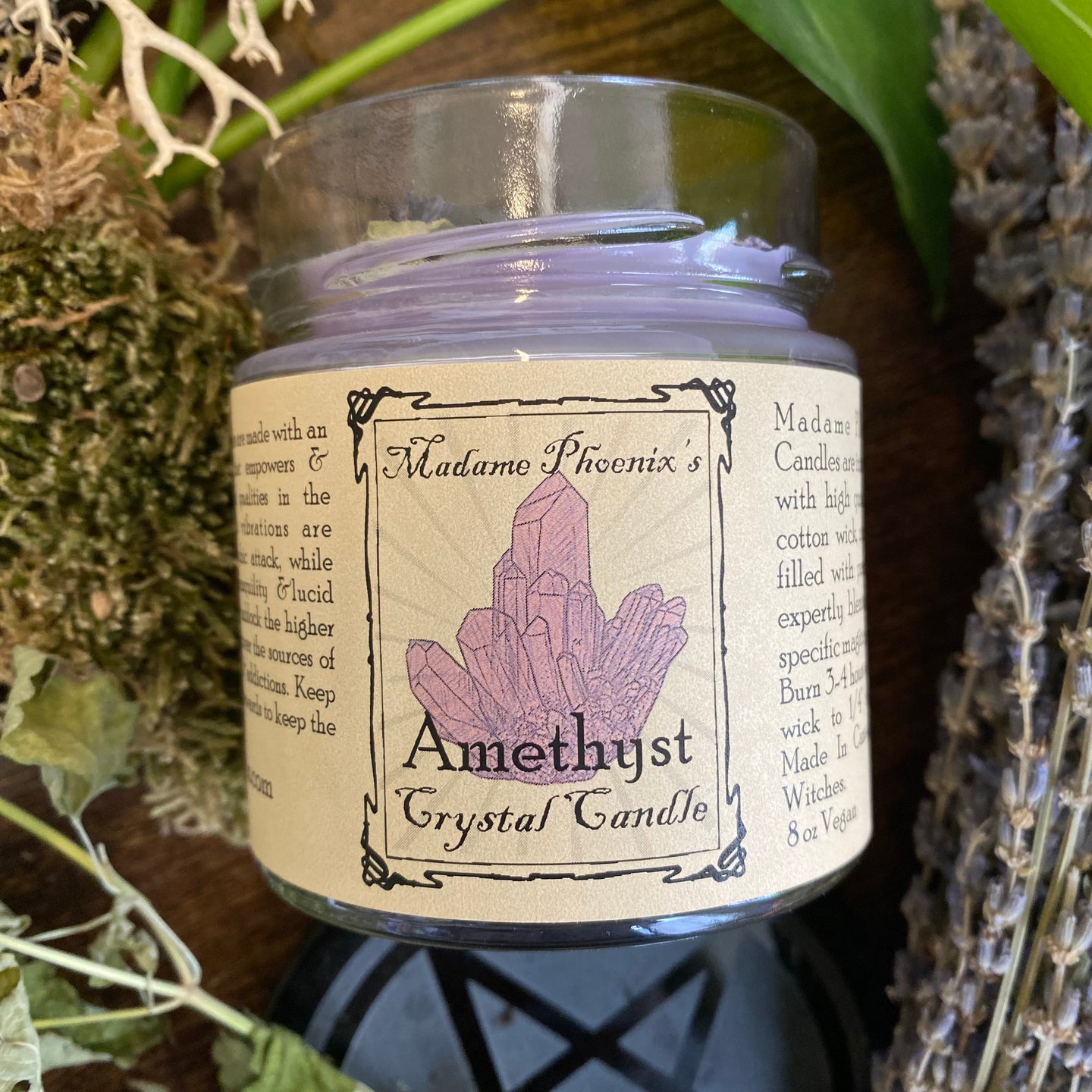 Crystal Magic Amethyst Spell Candle